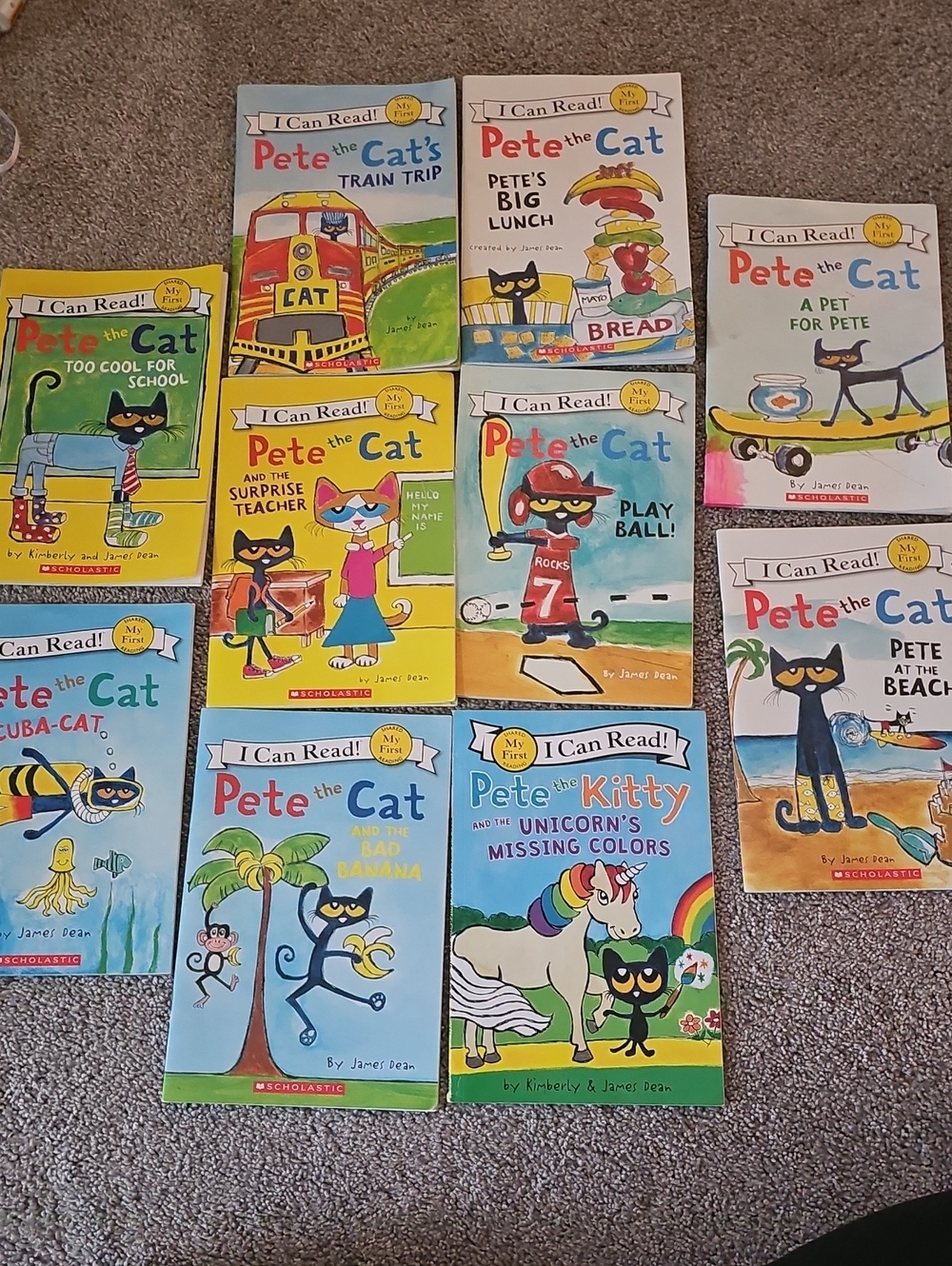 K6🔹️Scholastic Pete the Cat I Can Read! 10 Book Lot